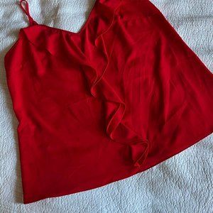 City Chic Red Ruffle Tank